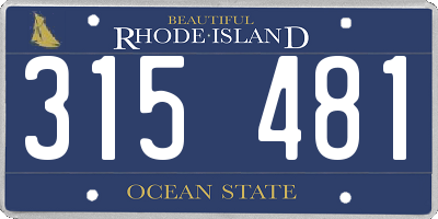RI license plate 315481