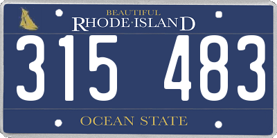 RI license plate 315483