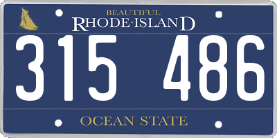RI license plate 315486