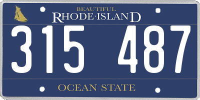 RI license plate 315487