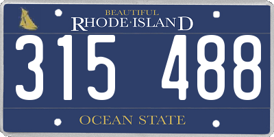 RI license plate 315488