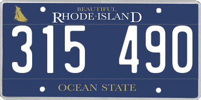 RI license plate 315490