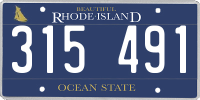RI license plate 315491