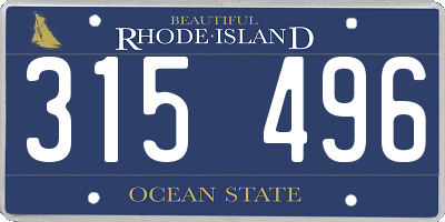 RI license plate 315496
