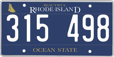 RI license plate 315498