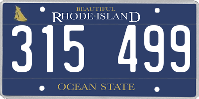 RI license plate 315499