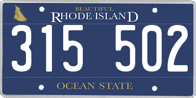 RI license plate 315502