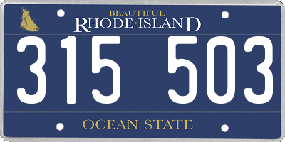 RI license plate 315503