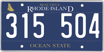 RI license plate 315504