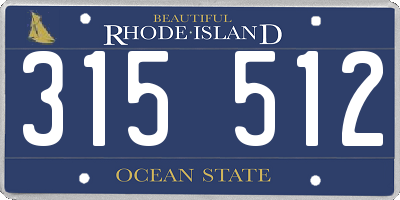 RI license plate 315512