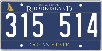 RI license plate 315514