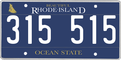 RI license plate 315515