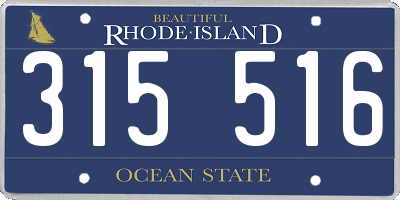 RI license plate 315516