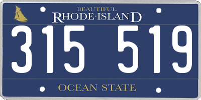 RI license plate 315519