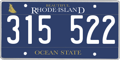 RI license plate 315522