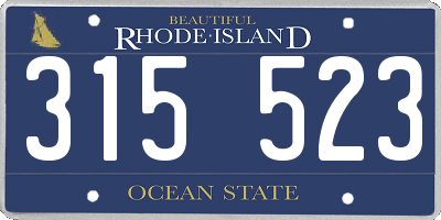 RI license plate 315523