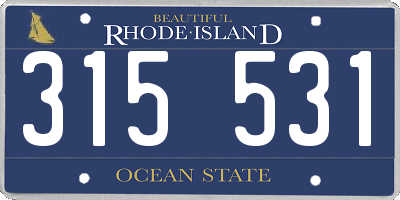 RI license plate 315531