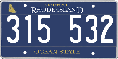 RI license plate 315532