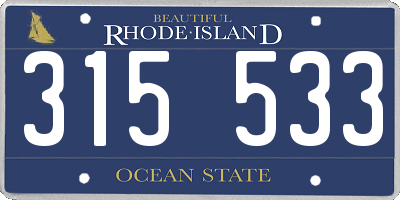 RI license plate 315533