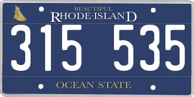 RI license plate 315535