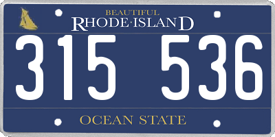 RI license plate 315536