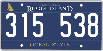 RI license plate 315538