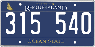 RI license plate 315540