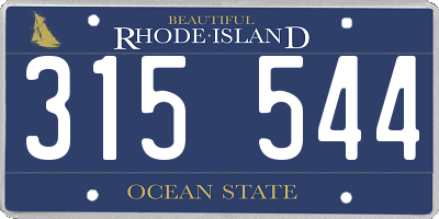 RI license plate 315544