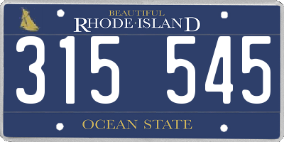 RI license plate 315545