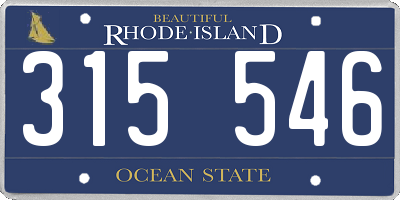 RI license plate 315546