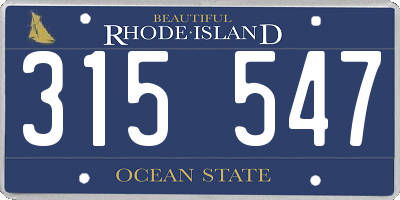 RI license plate 315547