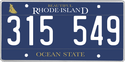 RI license plate 315549