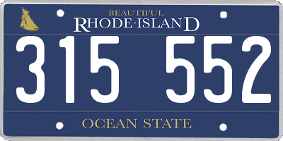 RI license plate 315552