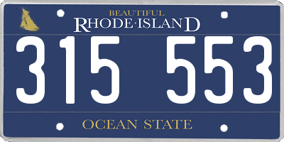 RI license plate 315553