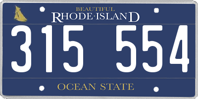RI license plate 315554