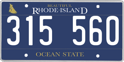 RI license plate 315560