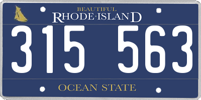 RI license plate 315563