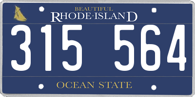 RI license plate 315564
