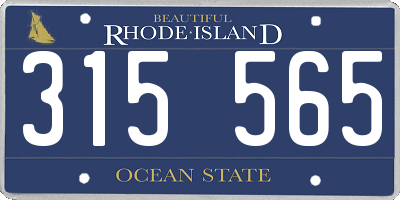 RI license plate 315565