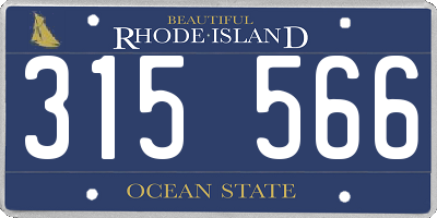 RI license plate 315566