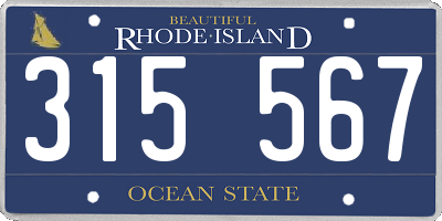 RI license plate 315567