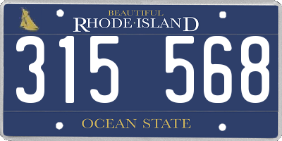 RI license plate 315568