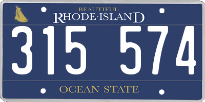 RI license plate 315574