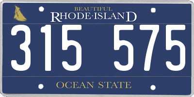 RI license plate 315575