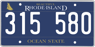 RI license plate 315580