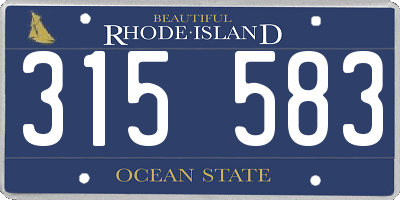 RI license plate 315583