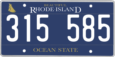 RI license plate 315585