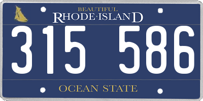 RI license plate 315586