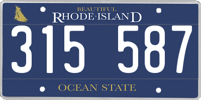 RI license plate 315587