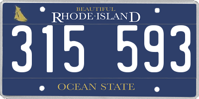 RI license plate 315593